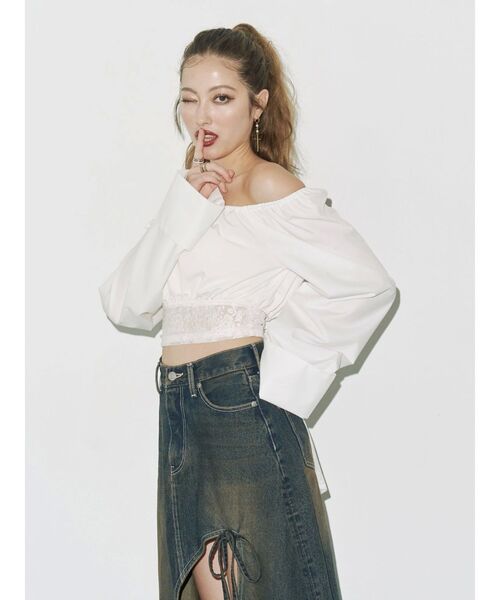 EVRIS(エヴリス)の「バックリボンブラウス(シャツ/ブラウス・レディース・ホワイト/ブラック・FREE)」の4枚目の写真