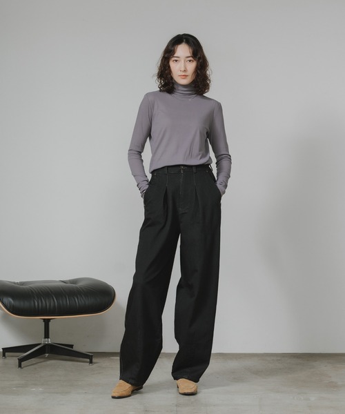Garance et VioLette(ギャランスエトヴィオレット)の「Garance et VioLette/ギャランスエトヴィオレット テレコ編み エアリー タートル カットソー(Tシャツ/カットソー・レディース・グレー/モカ/グレー系・FREE)」の13枚目の写真