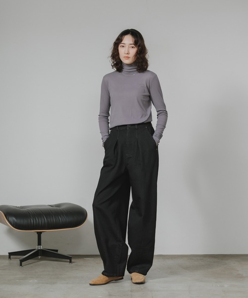 Garance et VioLette(ギャランスエトヴィオレット)の「Garance et VioLette/ギャランスエトヴィオレット テレコ編み エアリー タートル カットソー(Tシャツ/カットソー・レディース・グレー/モカ/グレー系・FREE)」の14枚目の写真