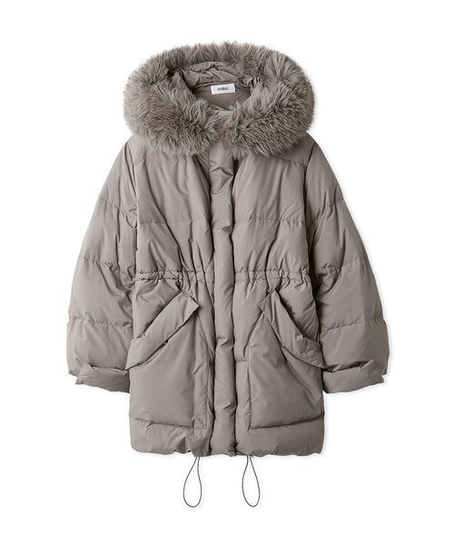 SNIDEL（スナイデル）の「【WEB限定カラーあり】西川フードファーミドルダウン（ダウンジャケット/コート・レディース・ブルー/グレー/ブラック/アイボリー・F）」の18枚目の写真