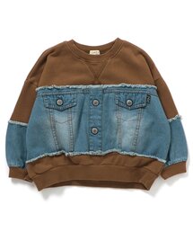 F.O.KIDS | 【ジュニア対応】デニムドッキングプルオーバー(スウェット)