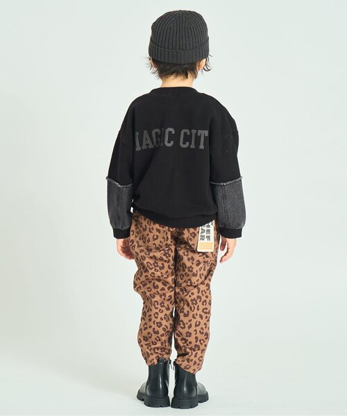 F.O.KIDS(エフオーキッズ)の「【ジュニア対応】デニムドッキングプルオーバー(スウェット・キッズ・ブラウン/ブラック・90/100/110/120/130/140/80)」の6枚目の写真