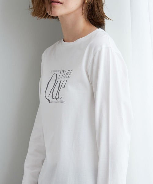 BELLUNA PLUS(ベルーナ)の「綿100%大人プリントプルオーバー(Tシャツ/カットソー・レディース・ホワイト系その他2/ブルーグレー/カーキ/ホワイト系その他/ホワイト系その他3/ブルー系その他・LARGE/MEDIUM/X-LARGE)」の2枚目の写真