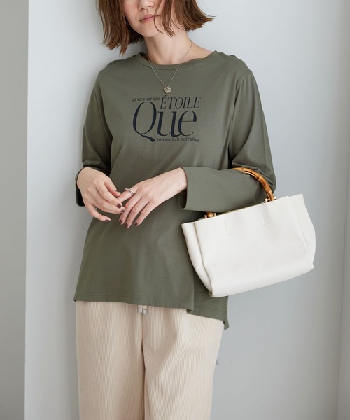 BELLUNA PLUS(ベルーナ)の「綿100%大人プリントプルオーバー(Tシャツ/カットソー・レディース・ホワイト系その他2/ブルーグレー/カーキ/ホワイト系その他/ホワイト系その他3/ブルー系その他・LARGE/MEDIUM/X-LARGE)」の12枚目の写真