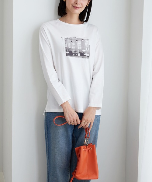 BELLUNA PLUS(ベルーナ)の「綿100%大人プリントプルオーバー(Tシャツ/カットソー・レディース・ホワイト系その他2/ブルーグレー/カーキ/ホワイト系その他/ホワイト系その他3/ブルー系その他・LARGE/MEDIUM/X-LARGE)」の10枚目の写真