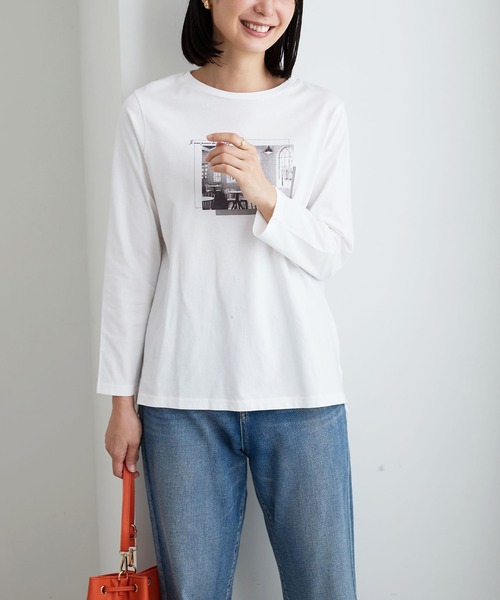 BELLUNA PLUS(ベルーナ)の「綿100%大人プリントプルオーバー(Tシャツ/カットソー・レディース・ホワイト系その他2/ブルーグレー/カーキ/ホワイト系その他/ホワイト系その他3/ブルー系その他・LARGE/MEDIUM/X-LARGE)」の11枚目の写真