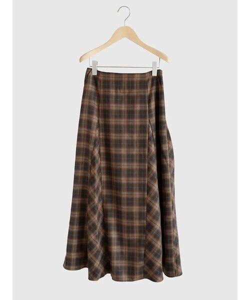 FIKA.(フィーカ)の「Plaid pattern panel flared skirt(スカート・レディース・エンジ/ブラウン・SMALL/MEDIUM)」の19枚目の写真