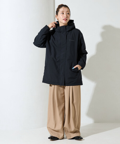 FREAK'S STORE（フリークスストア）の「限定展開 Columbia/コロンビア W Hike to Point Jacket/ウィメンズ ハイク トゥ ポイント ジャケット（ダウンジャケット/コート・レディース・ブラック/ベージュ・LARGE/MEDIUM）」の4枚目の写真