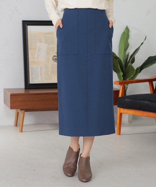 GALLORIA（ギャローリア）の「ベイカーナロースカート（スカート・レディース・グレー/ブルー/ネイビー・S/M/L/LL）」の3枚目の写真