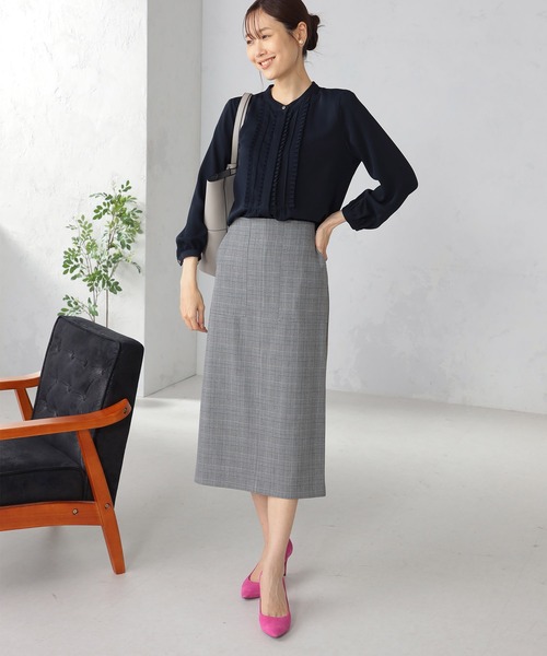 GALLORIA（ギャローリア）の「ベイカーナロースカート（スカート・レディース・グレー/ブルー/ネイビー・S/M/L/LL）」の5枚目の写真