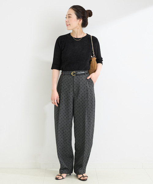 セール】手洗い可 / ツイルドットフォルムパンツ（スラックス）｜B.C