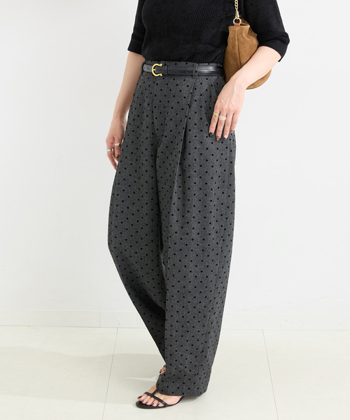 B.C STOCK（ベーセーストック）の「手洗い可 / ツイルドットフォルムパンツ（スラックス・レディース・チャコールグレー/ブラウン・SMALL/MEDIUM）」の7枚目の写真