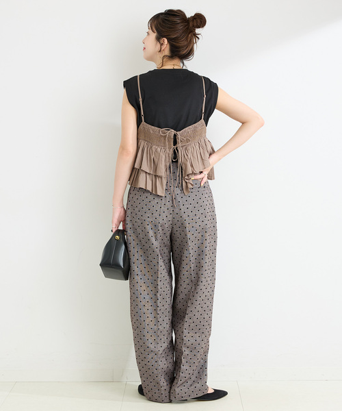 B.C STOCK（ベーセーストック）の「手洗い可 / ツイルドットフォルムパンツ（スラックス・レディース・チャコールグレー/ブラウン・SMALL/MEDIUM）」の12枚目の写真