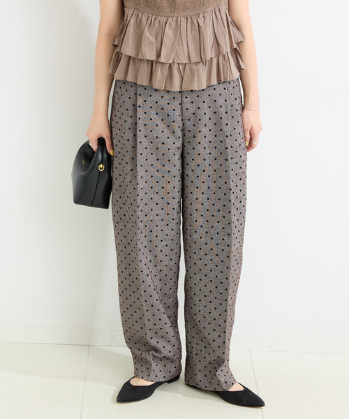 B.C STOCK（ベーセーストック）の「手洗い可 / ツイルドットフォルムパンツ（スラックス・レディース・チャコールグレー/ブラウン・SMALL/MEDIUM）」の13枚目の写真