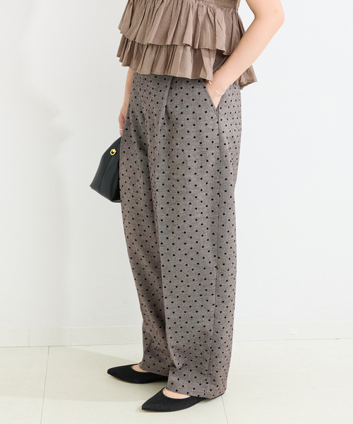 B.C STOCK（ベーセーストック）の「手洗い可 / ツイルドットフォルムパンツ（スラックス・レディース・チャコールグレー/ブラウン・SMALL/MEDIUM）」の14枚目の写真