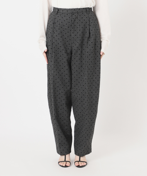 B.C STOCK（ベーセーストック）の「手洗い可 / ツイルドットフォルムパンツ（スラックス・レディース・チャコールグレー/ブラウン・SMALL/MEDIUM）」の16枚目の写真