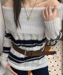 ボーダー オフショルダー」に該当するトップスファッション通販 - ZOZOTOWN