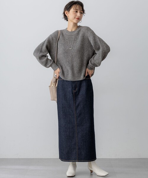 23区(ニジュウサンク)の「【洗える】スパンコールバルキー クロップド ニット(ニット/セーター・レディース・グレー系/ベージュ系/アイボリー系・38)」の9枚目の写真