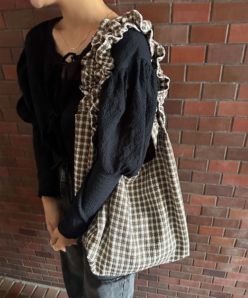 KOBE LETTUCE（コウベレタス）の「[ yuiさんコラボ ] 選べる2タイプトートバッグ[B158J]（トートバッグ・レディース・ブラウン・F）」の12枚目の写真