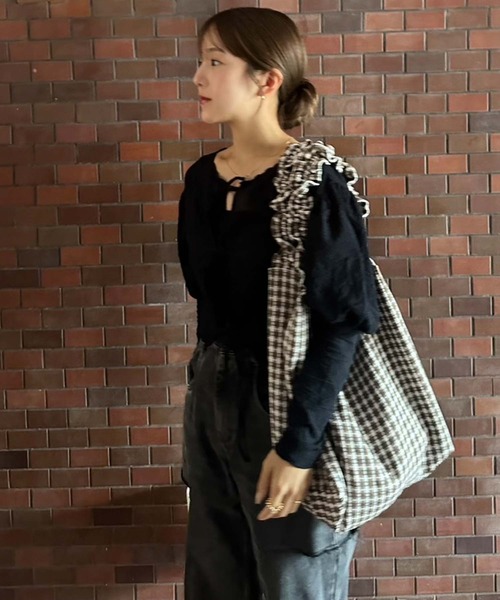 KOBE LETTUCE（コウベレタス）の「[ yuiさんコラボ ] 選べる2タイプトートバッグ[B158J]（トートバッグ・レディース・ブラウン・F）」の13枚目の写真