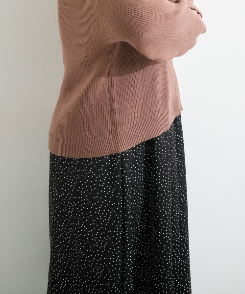 SMILE LAND（スマイルランド）の「＜大きいサイズ＞2点セット（あぜ編ニットプルオーバー＋インナーワンピース）（ワンピース・レディース・モーブ系/杢グレー/モカ/ブラック系・5L/4L/3L/LL/L）」の8枚目の写真