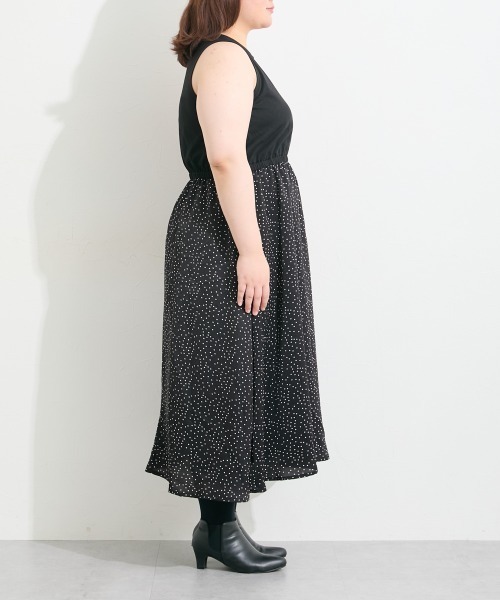 SMILE LAND（スマイルランド）の「＜大きいサイズ＞2点セット（あぜ編ニットプルオーバー＋インナーワンピース）（ワンピース・レディース・モーブ系/杢グレー/モカ/ブラック系・5L/4L/3L/LL/L）」の10枚目の写真