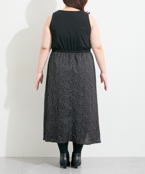 SMILE LAND（スマイルランド）の「＜大きいサイズ＞2点セット（あぜ編ニットプルオーバー＋インナーワンピース）（ワンピース・レディース・モーブ系/杢グレー/モカ/ブラック系・5L/4L/3L/LL/L）」の11枚目の写真