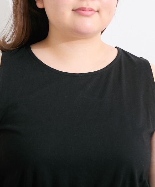 SMILE LAND（スマイルランド）の「＜大きいサイズ＞2点セット（あぜ編ニットプルオーバー＋インナーワンピース）（ワンピース・レディース・モーブ系/杢グレー/モカ/ブラック系・5L/4L/3L/LL/L）」の12枚目の写真