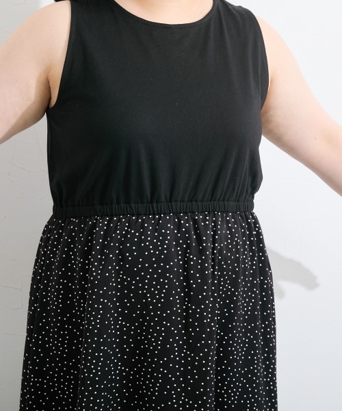 SMILE LAND（スマイルランド）の「＜大きいサイズ＞2点セット（あぜ編ニットプルオーバー＋インナーワンピース）（ワンピース・レディース・モーブ系/杢グレー/モカ/ブラック系・5L/4L/3L/LL/L）」の13枚目の写真