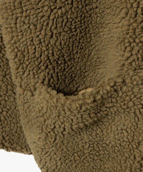 AIGLE（エーグル）の「撥水 リバーシブル キルティングボア シェルパジャケット（ブルゾン・レディース・カーキ/ダークネイビー・L/S/M/XS）」の21枚目の写真