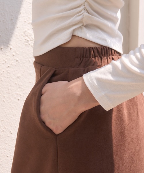 セール】スエードライクIラインタイトスカート/Suede-like I-line