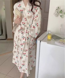 FREE STYLISTS（フリー スタイリスト）の「Y2K かわいい 小花柄 バスローブ”“ルームウェア 腰ベルト付き 着るブランケット ナイトガウン 浴衣（ルームウェア/パジャマ）」