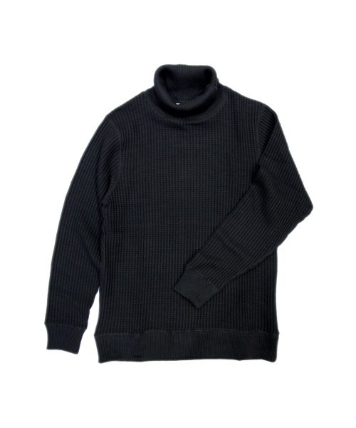 JEMORGAN(ジェーイーモーガン)の「JEMORGAN ビッグワッフルタートルネック(Tシャツ/カットソー・メンズ・オフホワイト/ヘザーチャコール/ブラック・L/M)」の2枚目の写真