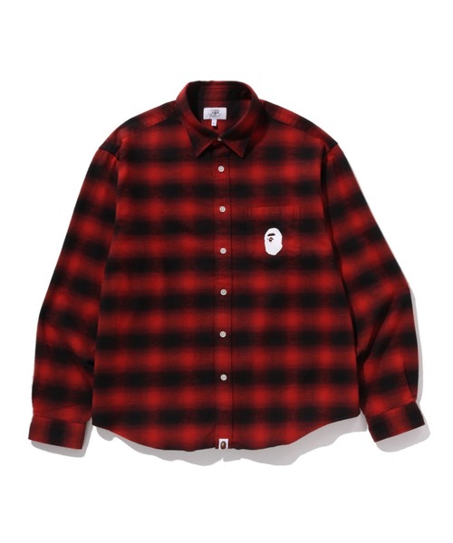 A BATHING APE（アベイシングエイプ）の「BLOCK CHECK RELAXED FIT SHIRT（シャツ/ブラウス・メンズ・ネイビー/レッド/グレー・MEDIUM/X-LARGE/SMALL/XX-LARGE/LARGE）」の3枚目の写真