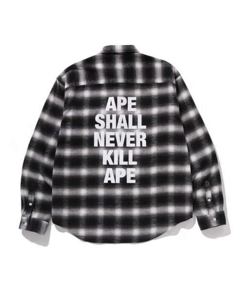 A BATHING APE（アベイシングエイプ）の「BLOCK CHECK RELAXED FIT SHIRT（シャツ/ブラウス・メンズ・ネイビー/レッド/グレー・MEDIUM/X-LARGE/SMALL/XX-LARGE/LARGE）」の4枚目の写真