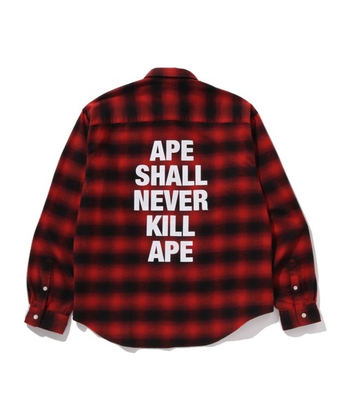 A BATHING APE（アベイシングエイプ）の「BLOCK CHECK RELAXED FIT SHIRT（シャツ/ブラウス・メンズ・ネイビー/レッド/グレー・MEDIUM/X-LARGE/SMALL/XX-LARGE/LARGE）」の6枚目の写真