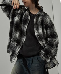 Alfred Alex（アルフレッドアレックス）の「【Alfred Alex】オンブレチェック オーバーサイズ シャギーCPOシャツジャケット（ブルゾン）」
