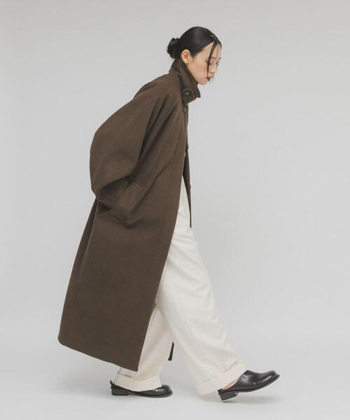 KBF（ケイビーエフ）の「ステンカラーコクーンロングコート（ステン