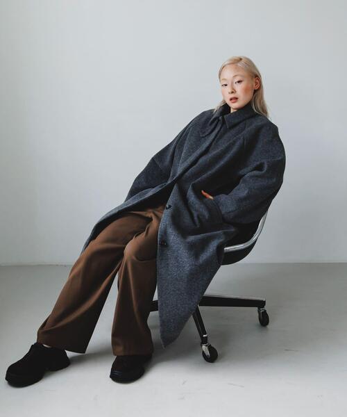 セール】ステンカラーコクーンロングコート（ステンカラーコート