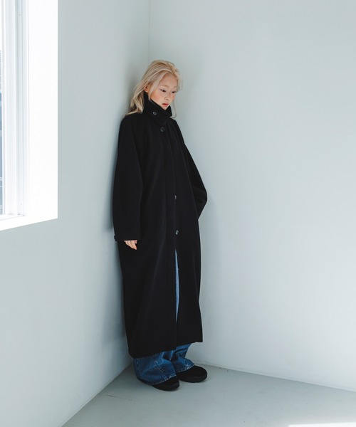ステンカラーコクーンロングコート（ステンカラーコート）｜KBF