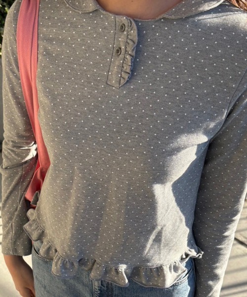 Flugge(フラッジー)の「ドットフリルトップス(Tシャツ/カットソー・レディース・グレー/ネイビー・FREE)」の15枚目の写真