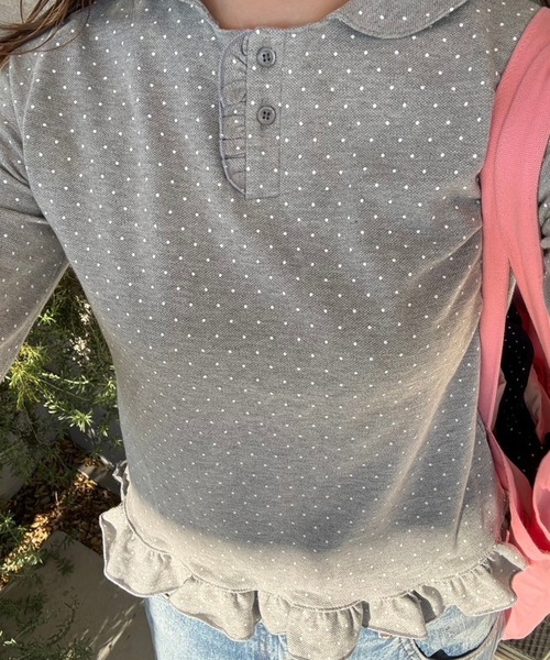 Flugge(フラッジー)の「ドットフリルトップス(Tシャツ/カットソー・レディース・グレー/ネイビー・FREE)」の12枚目の写真