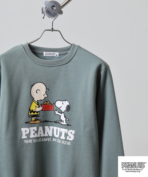パーリーゲイツ x PEANUTS 裏起毛 スウェットトレーナーグレー系 6 PEANUTS トレーナー スウェット PEANUTS裏起毛ポケット付きトレーナー