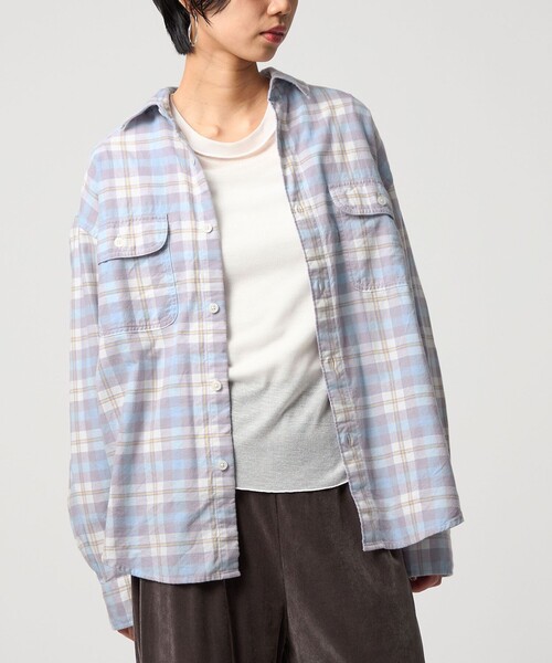 CITEN（シテン）の「＜CITEN＞ダブルポケットチェックシャツ（シャツ/ブラウス・メンズ・ライトブルー・M/S/L）」の2枚目の写真