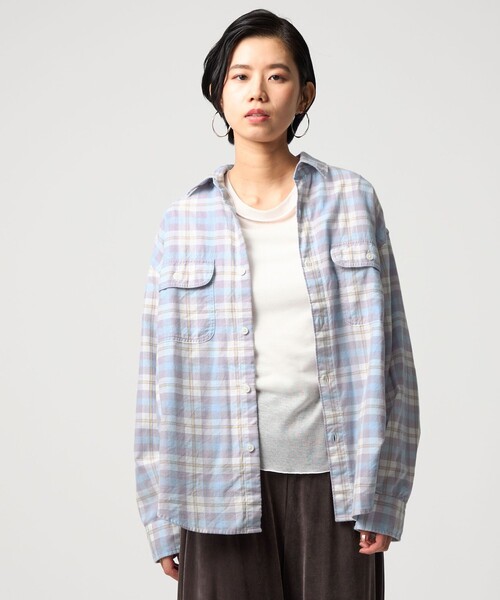 CITEN（シテン）の「＜CITEN＞ダブルポケットチェックシャツ（シャツ/ブラウス・メンズ・ライトブルー・M/S/L）」の3枚目の写真