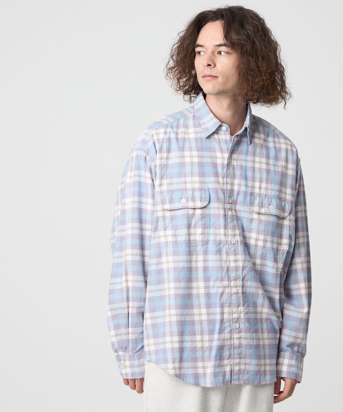 CITEN（シテン）の「＜CITEN＞ダブルポケットチェックシャツ（シャツ/ブラウス・メンズ・ライトブルー・M/S/L）」の5枚目の写真