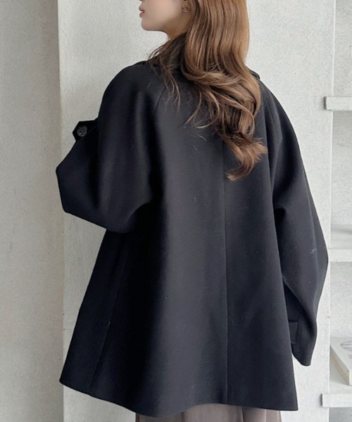 TREOVER（トレオーバー）の「【8色展開】活躍期待のウールタッチ オーバーPコート（ピーコート・レディース・アイボリー/モカ/ベージュ系その他/杢グレー/チャコール/ピンクベージュ/ダークブラウン系/ブラック・FREE）」の14枚目の写真