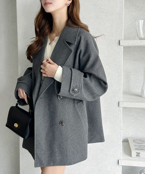セール】【8色展開】活躍期待のウールタッチ オーバーPコート