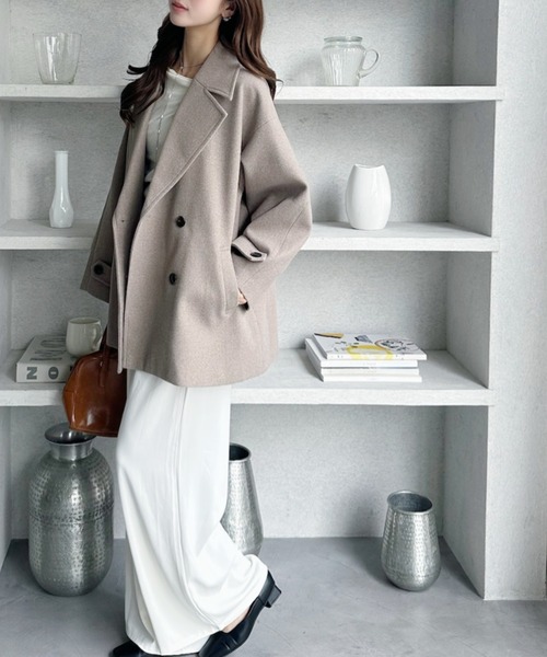 セール】【8色展開】活躍期待のウールタッチ オーバーPコート