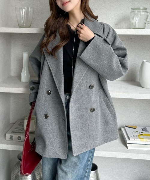 セール】【8色展開】活躍期待のウールタッチ オーバーPコート